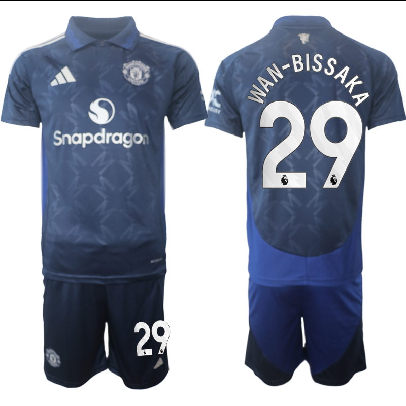 Men 2024-2025 Club Manchester United away blue 29 Soccer Jersey